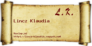 Lincz Klaudia névjegykártya